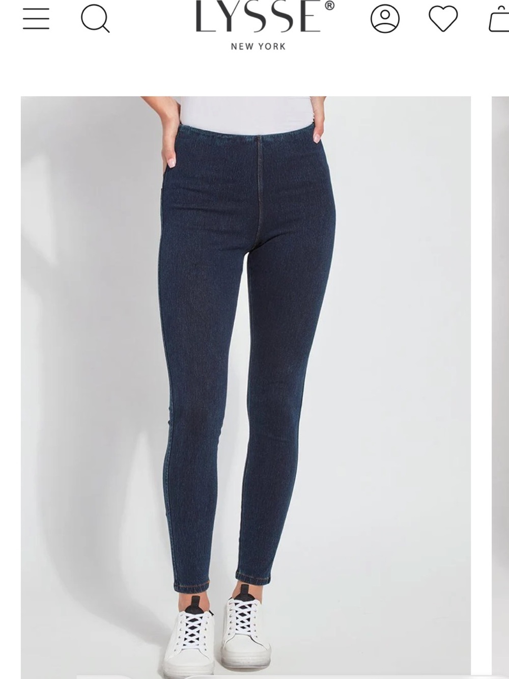 Lysse Dark Indigo Blue High Rise Knit Denim Ankle Skinny Legging XS BNWT!
